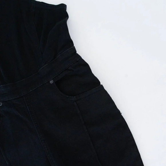 Free People We The Free Black Bib Overalls 100% Cotton 8 - Picture 8 of 13